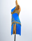 Golden Line Crystallized Fringe Latin Dress Latin/Rhythm