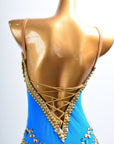 Golden Line Crystallized Fringe Latin Dress Latin/Rhythm