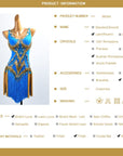 Golden Line Crystallized Fringe Latin Dress Latin/Rhythm