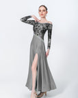 Rayon and Lycra Rhinestone Ballroom Dress Standard/Smooth