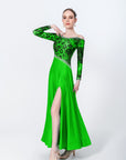 Rayon and Lycra Rhinestone Ballroom Dress Standard/Smooth