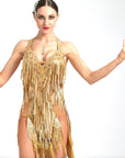 Laser Paillette Crystallized Latin Dress Latin/Rhythm