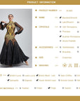 Long Puffy Sleeves Crystalline Ballroom Dress Standard/Smooth