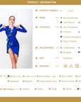 Long Sleeve Chrisanne Lycra with Austrian Rhinestone Latin Dress Latin/Rhythm