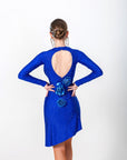 Long Sleeve Chrisanne Lycra with Austrian Rhinestone Latin Dress Latin/Rhythm
