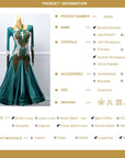 Long - sleeved Crystal Net Ballroom Dress Standard/Smooth
