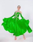 Long - sleeves Crystalline Pearl Ballroom Dress Standard/Smooth
