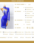 One - sleeve Beaded Crystalline Latin Dress Latin/Rhythm