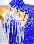 One - sleeve Beaded Crystalline Latin Dress Latin/Rhythm