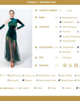 One - sleeve Pleated Skirt Crystalline Smooth Dress Latin/Rhythm