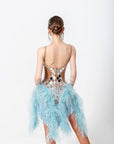 Ostrich and Paillette Crystalline Latin Dress Latin/Rhythm