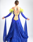 Ostrich Feather Top crystallized Ballroom Dress Standard/Smooth