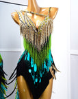 Paillette and Feather Crystalline Latin Dress Latin/Rhythm