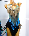 Paillette and Feather Crystalline Latin Dress Latin/Rhythm