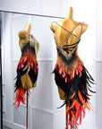 Paillette and Feather Crystalline Latin Dress Latin/Rhythm
