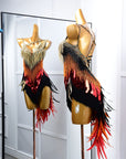 Paillette and Feather Crystalline Latin Dress Latin/Rhythm
