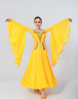 Pleated Skirt Crystallized Ballroom Dress Standard/Smooth