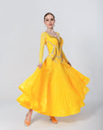 Pleated Skirt Crystallized Ballroom Dress Standard/Smooth
