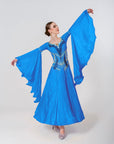 Pleated Skirt Crystallized Ballroom Dress Standard/Smooth