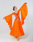 Pleated Skirt Crystallized Ballroom Dress Standard/Smooth