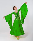 Pleated Skirt Crystallized Ballroom Dress Standard/Smooth