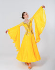 Pleated Skirt Crystallized Ballroom Dress Standard/Smooth