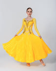 Pleated Skirt Crystallized Ballroom Dress Standard/Smooth