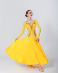 Pleated Skirt Crystallized Ballroom Dress Standard/Smooth
