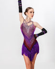 Polychrome crystalline Latin Dress Latin/Rhythm