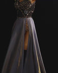 Crystalline Dazzle Satin Chiffon Smooth Dress Standard/Smooth