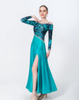 Rayon and Lycra Rhinestone Ballroom Dress Standard/Smooth