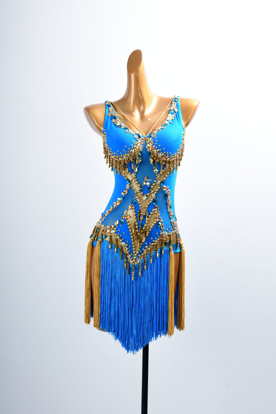 Golden Line  Crystallized Fringe Latin Dress Latin/Rhythm # L5064