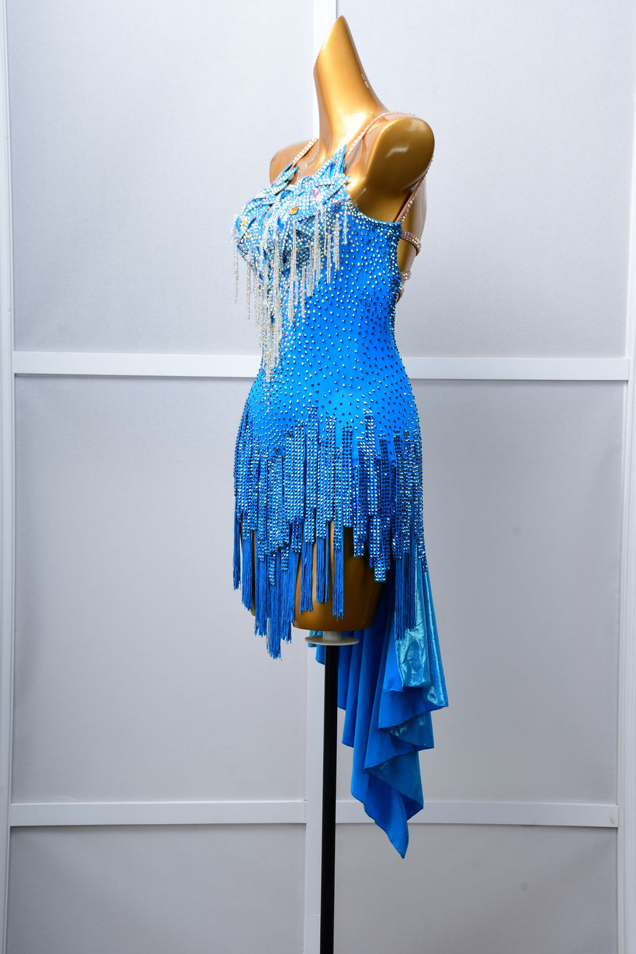 Chrisanne Lustre Lycra Crystalline Beaded Latin Dress Latin/Rhythm # L5057