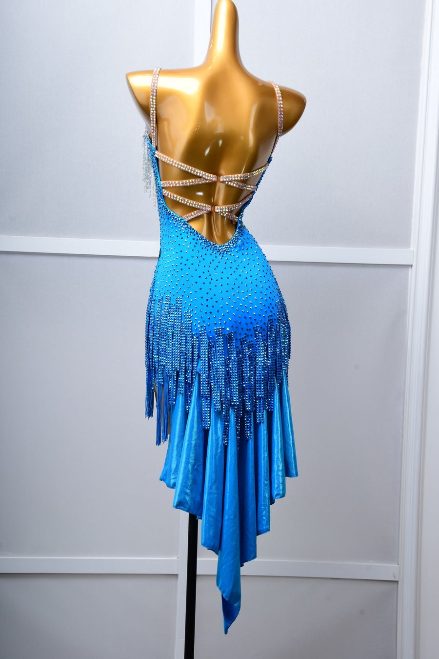 Chrisanne Lustre Lycra Crystalline Beaded Latin Dress Latin/Rhythm # L5057