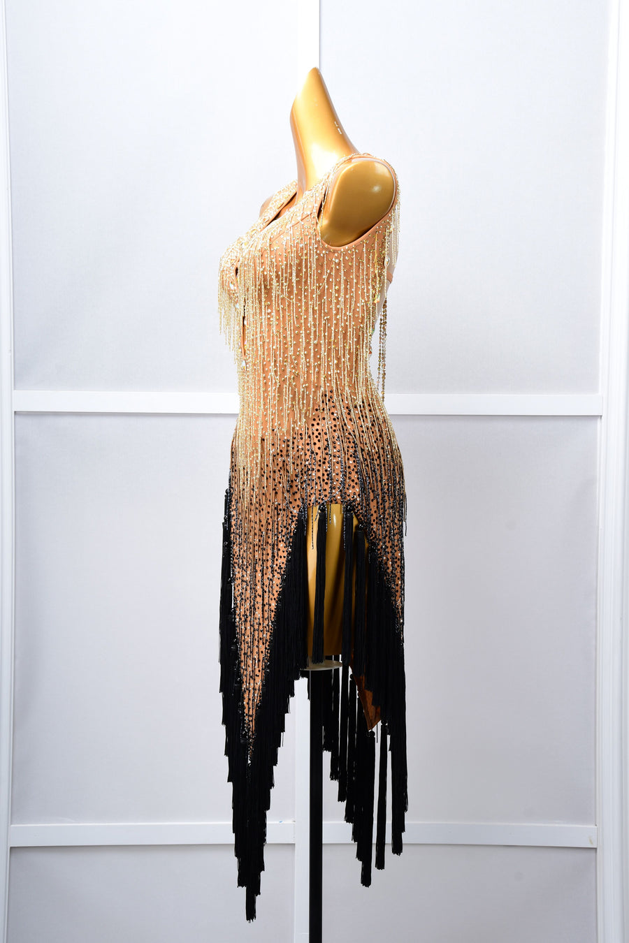 Crystalline Beaded Fringe Latin Dress Latin/Rhythm # L5058