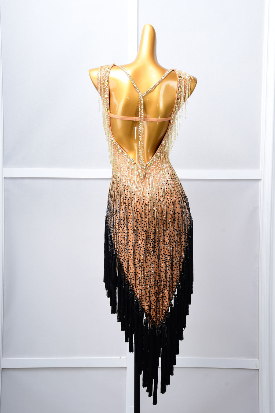 Crystalline Beaded Fringe Latin Dress Latin/Rhythm # L5058