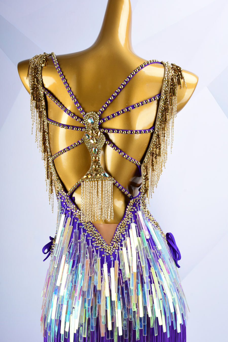 Colorful Beaded Paillette and Fringe Latin Dress  Latin/Rhythm  # L6003