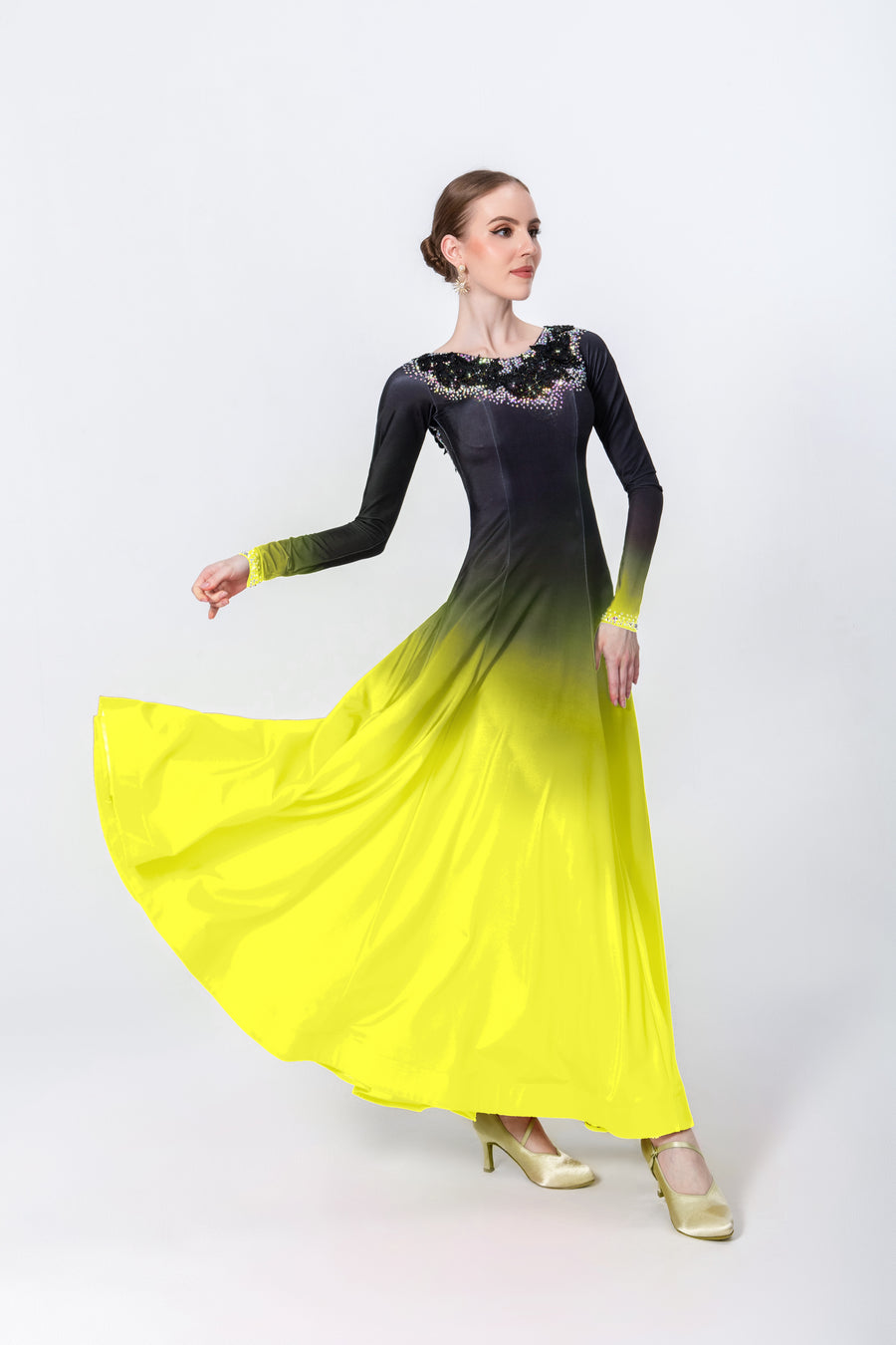 Contrast Color Crystallized Smooth Dress Standard/Smooth # M3712