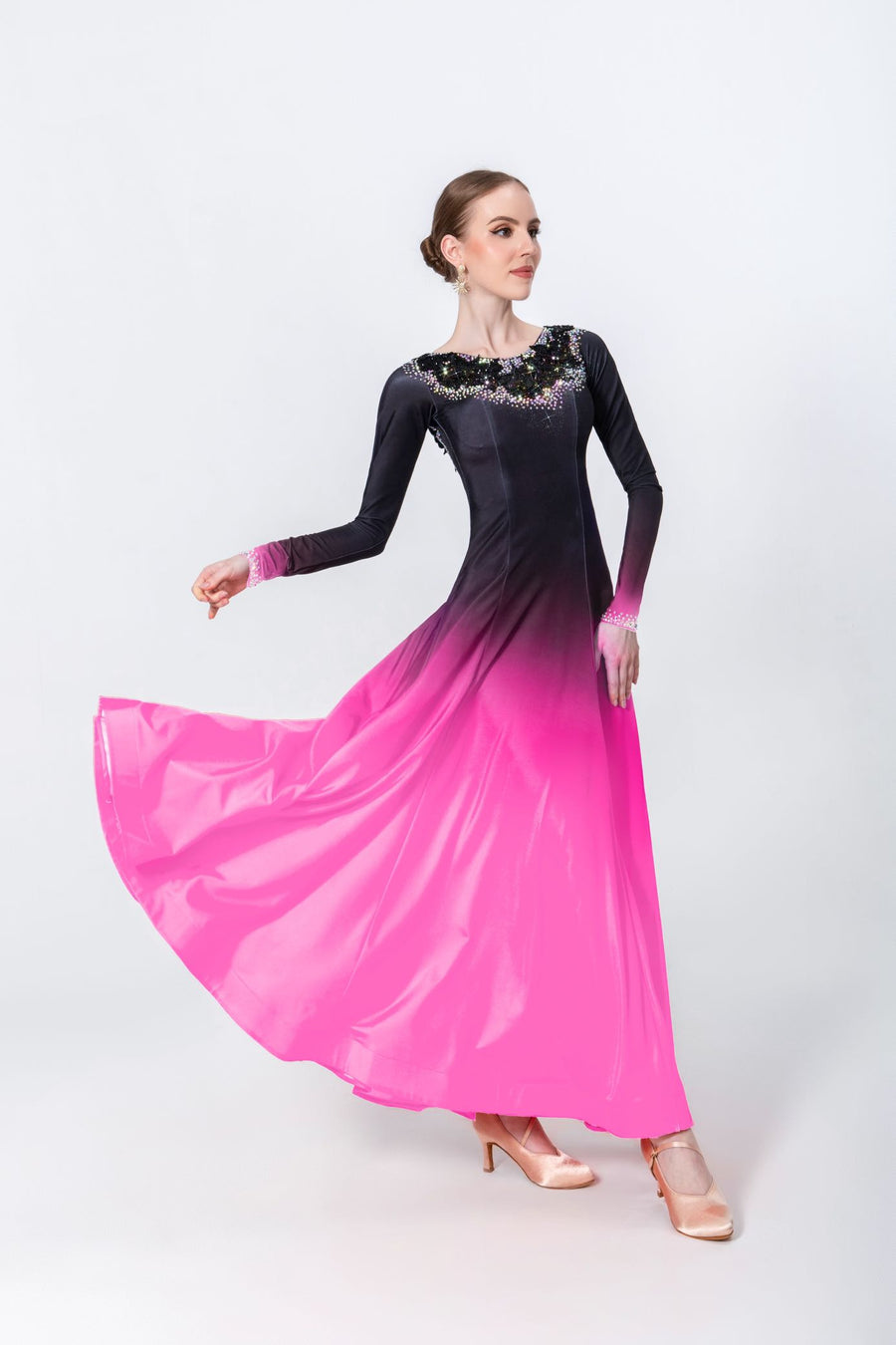 Contrast Color Crystallized Smooth Dress Standard/Smooth # M3712