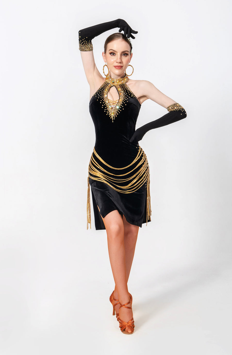 Stretch Velvet Crystallized Latin/Rhythm # L5557