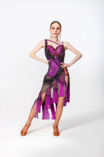 Crystal Peacock Latin  Dress Latin/Rhythm # L5597