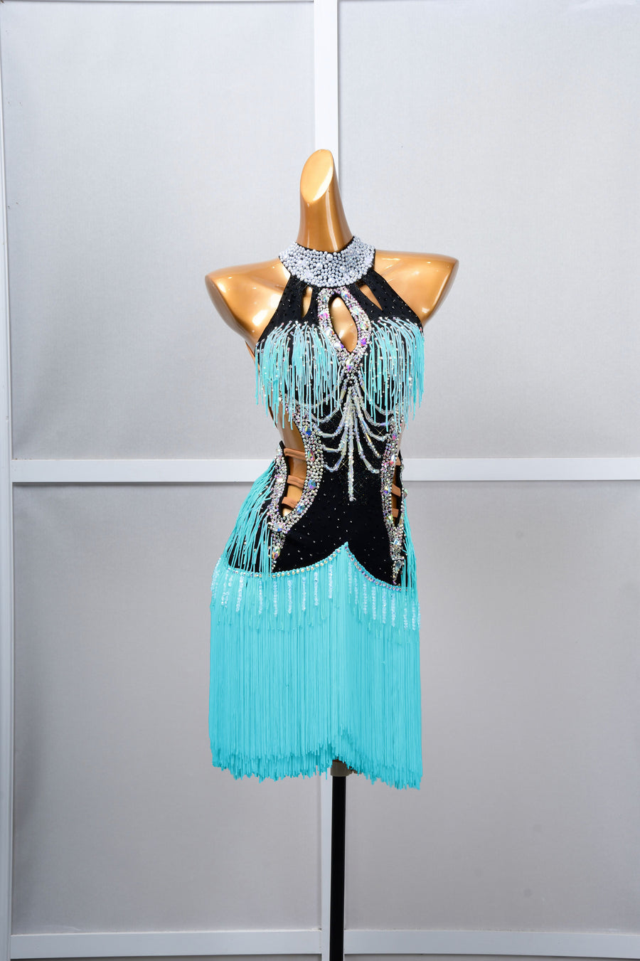 Crystalline Beaded Fringe Latin Dress Latin/Rhythm # L5046