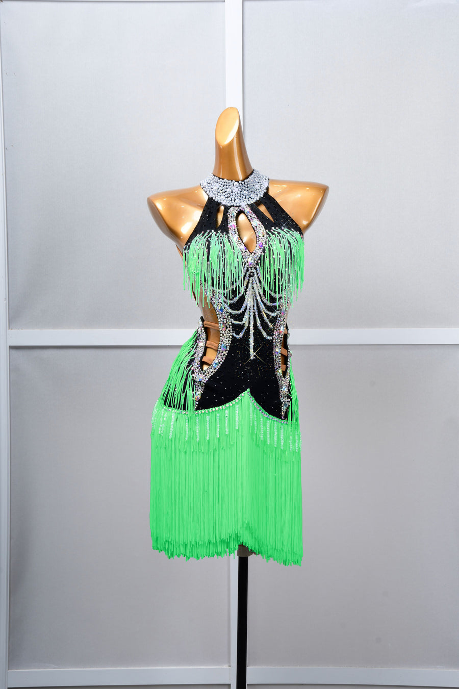 Crystalline Beaded Fringe Latin Dress Latin/Rhythm # L5046