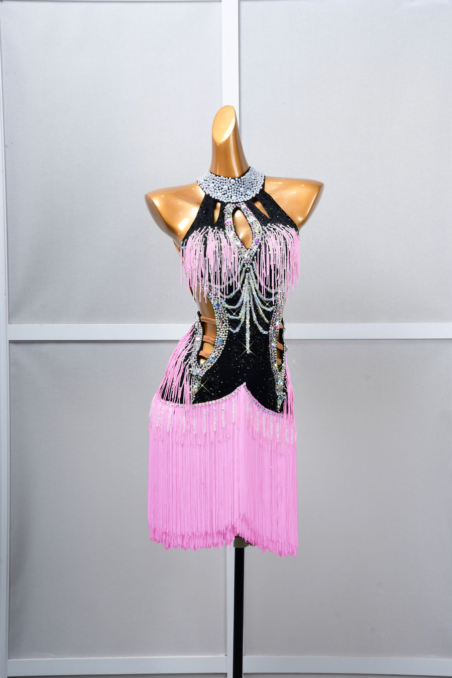 Crystalline Beaded Fringe Latin Dress Latin/Rhythm # L5046