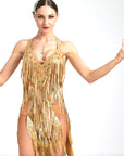 Laser Paillette Crystallized Latin Dress Latin/Rhythm 