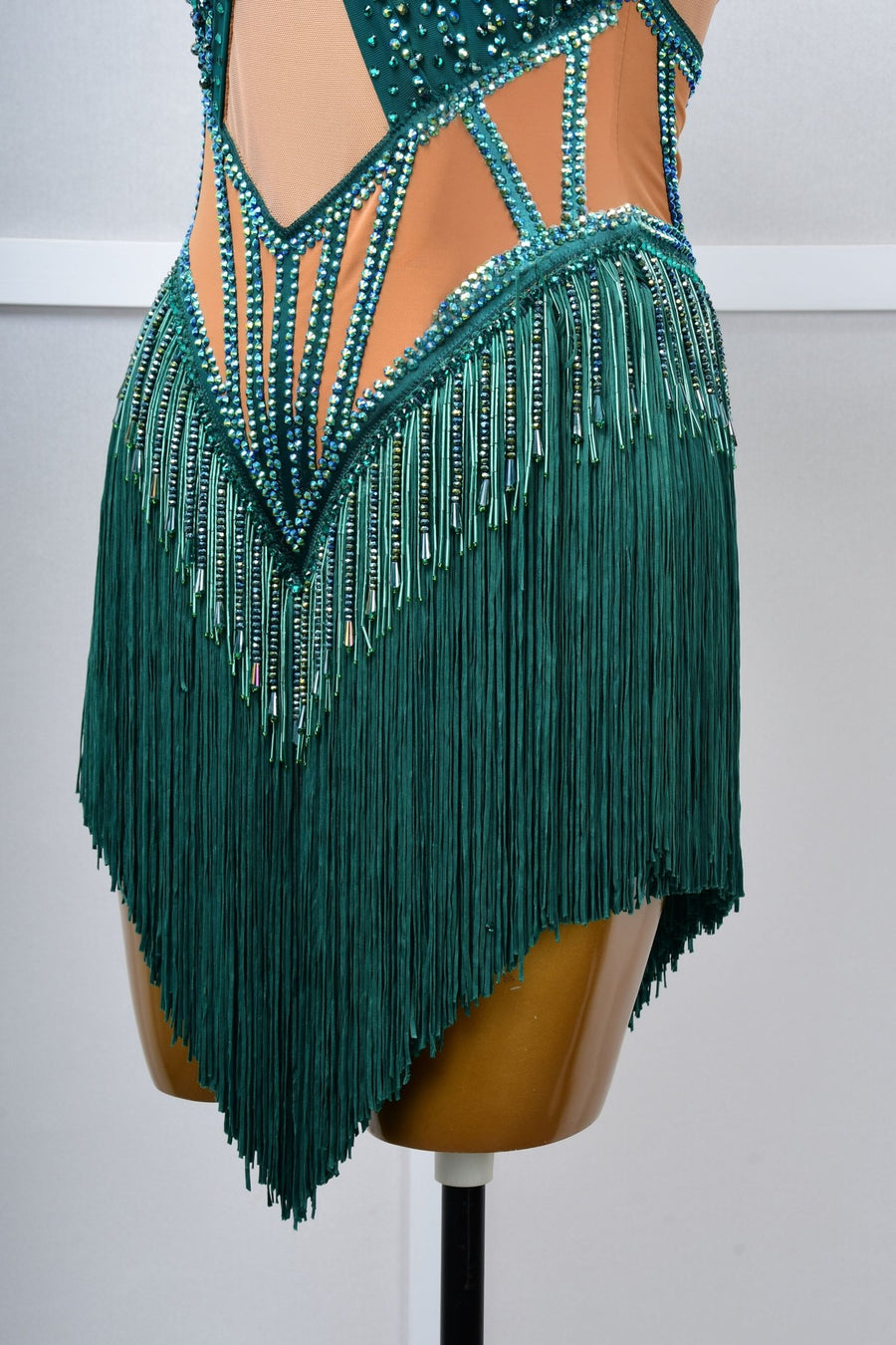 Crystallized Beads Fringe Latin Dress Latin/Rhythm # 5061 - Unika Dancewear