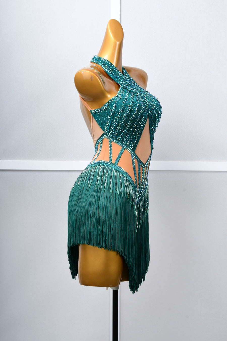 Crystallized Beads Fringe Latin Dress Latin/Rhythm # 5061 - Unika Dancewear