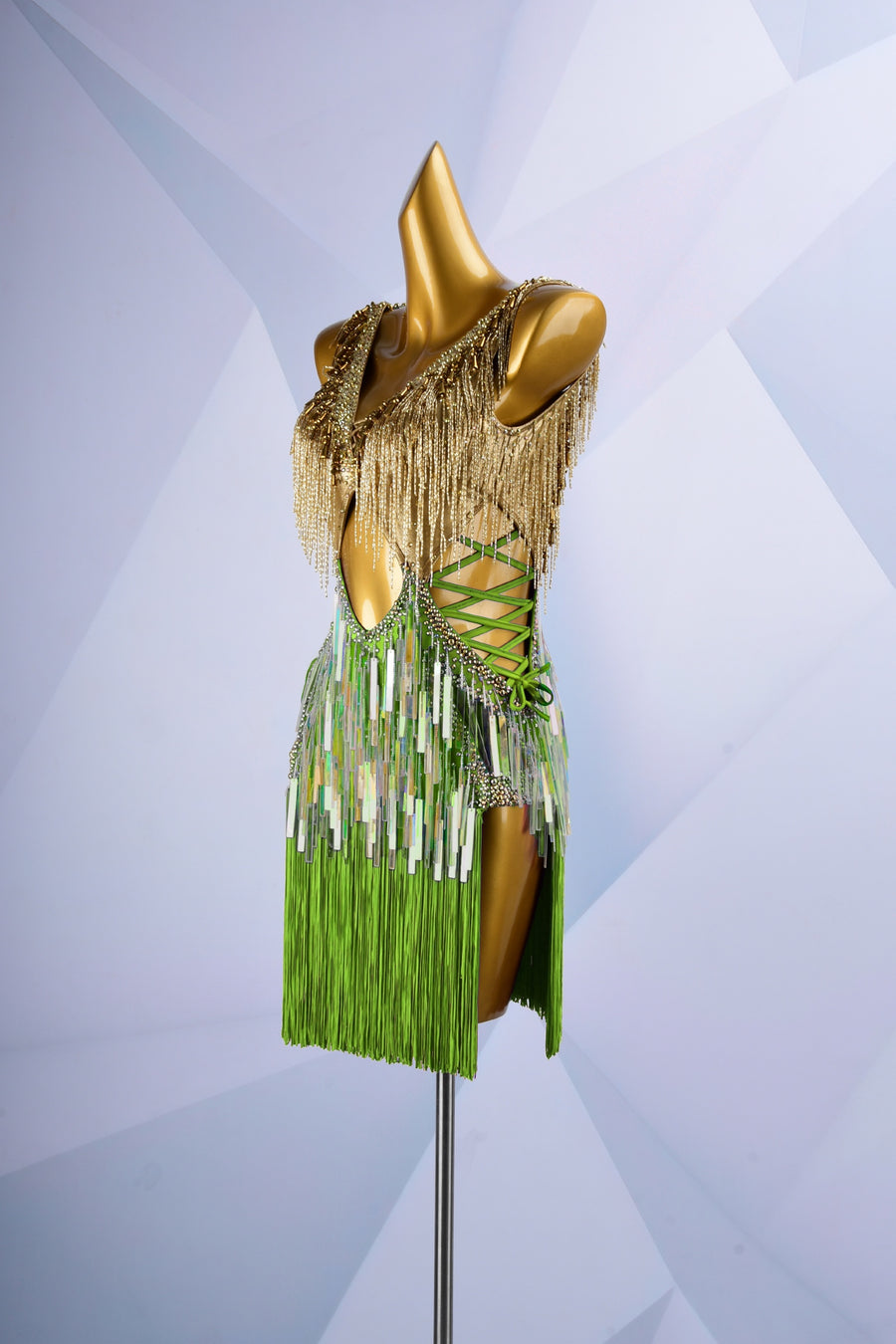 Colorful Beaded Paillette and Fringe Latin Dress  Latin/Rhythm  # L6003