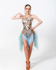 Ostrich and Paillette Crystalline Latin Dress Latin/Rhythm 