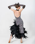 Crystalline Animal Print Feather Latin Dress Latin/Rhythm 